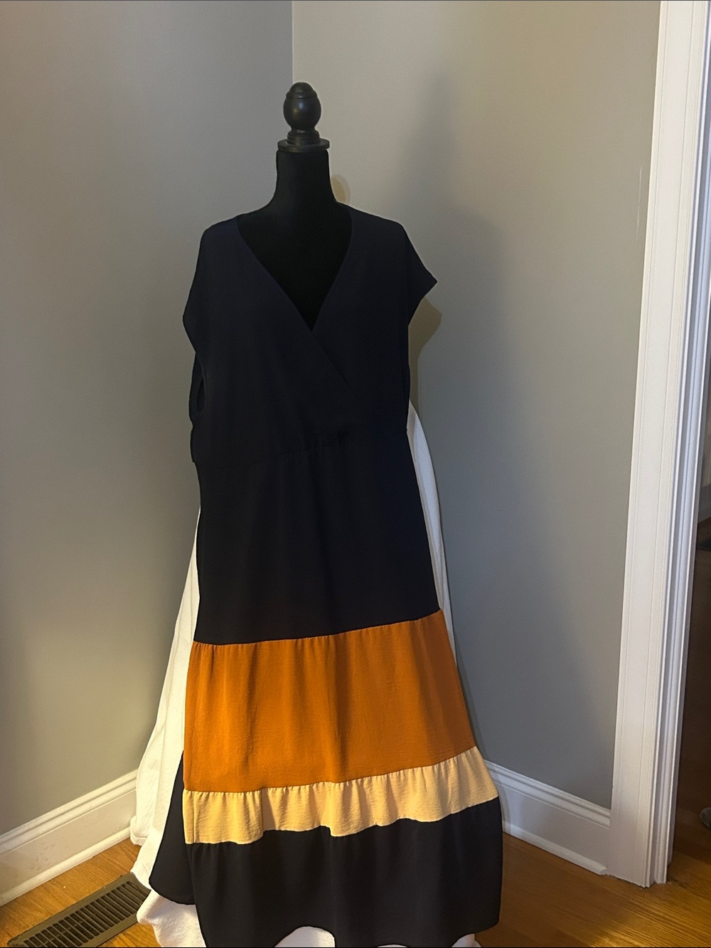 BloomChic Colorblock Maxi Dress - Navy, Mustard & Cream